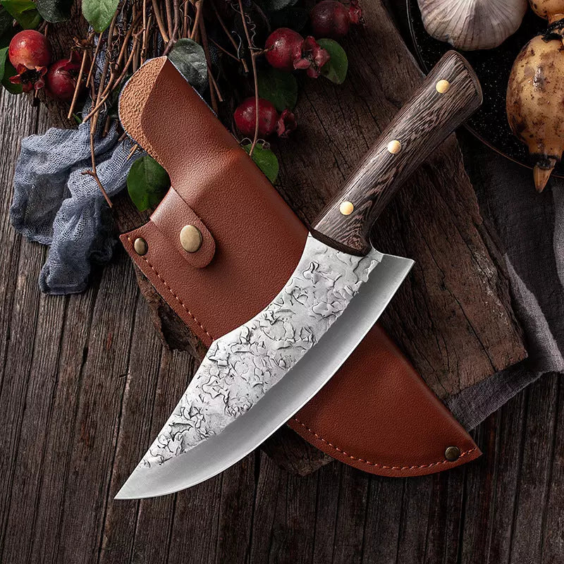 Professional Knife and Hand-Forged Cleaver Combo + 2 Sheaths • King Combo by ATENAS™