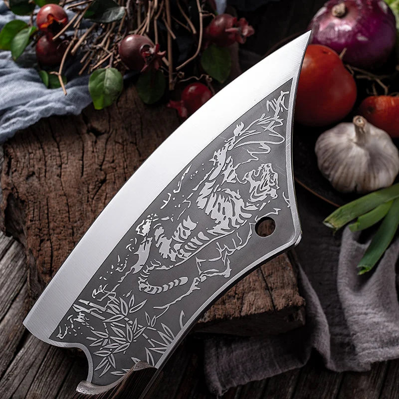 Professional Knife and Hand-Forged Cleaver Combo + 2 Sheaths • King Combo by ATENAS™