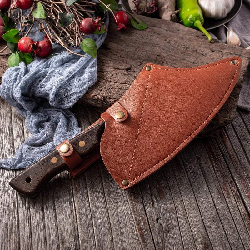 Professional Knife and Hand-Forged Cleaver Combo + 2 Sheaths • King Combo by ATENAS™