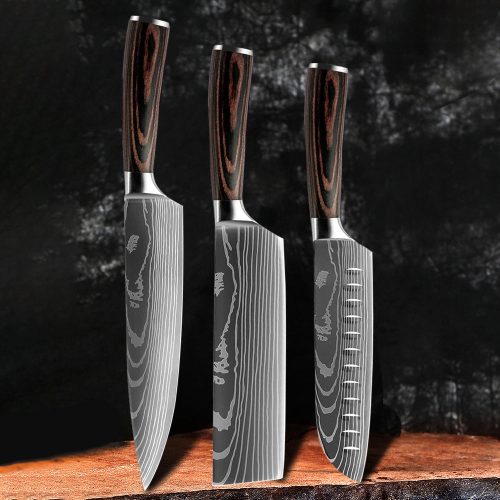 SERIE MADERA PRECISIÓN PRO: SET DE 3 CUCHILLOS DE CHEF