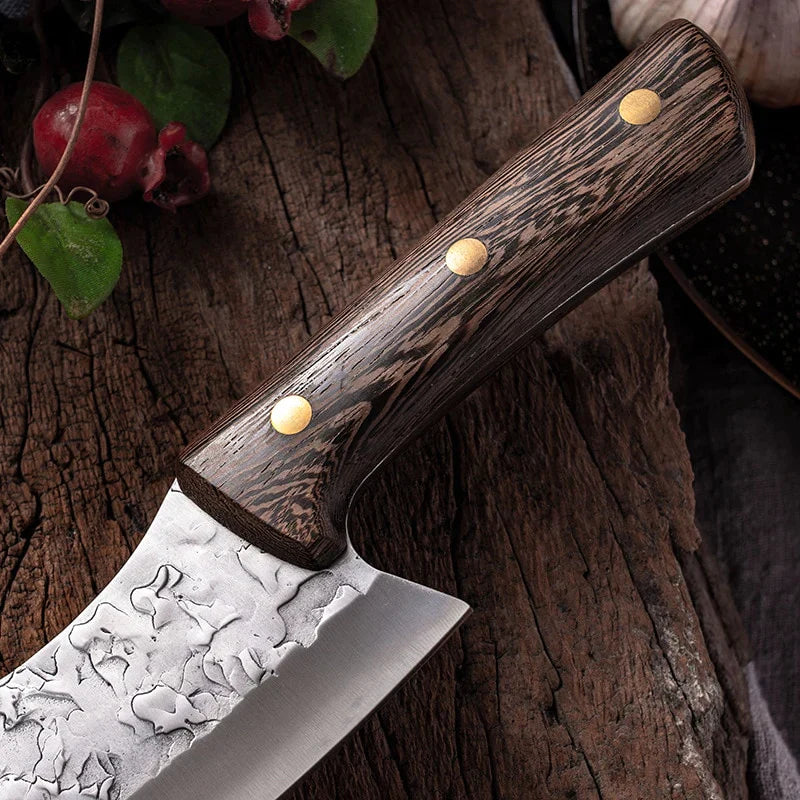 Professional Knife and Hand-Forged Cleaver Combo + 2 Sheaths • King Combo by ATENAS™